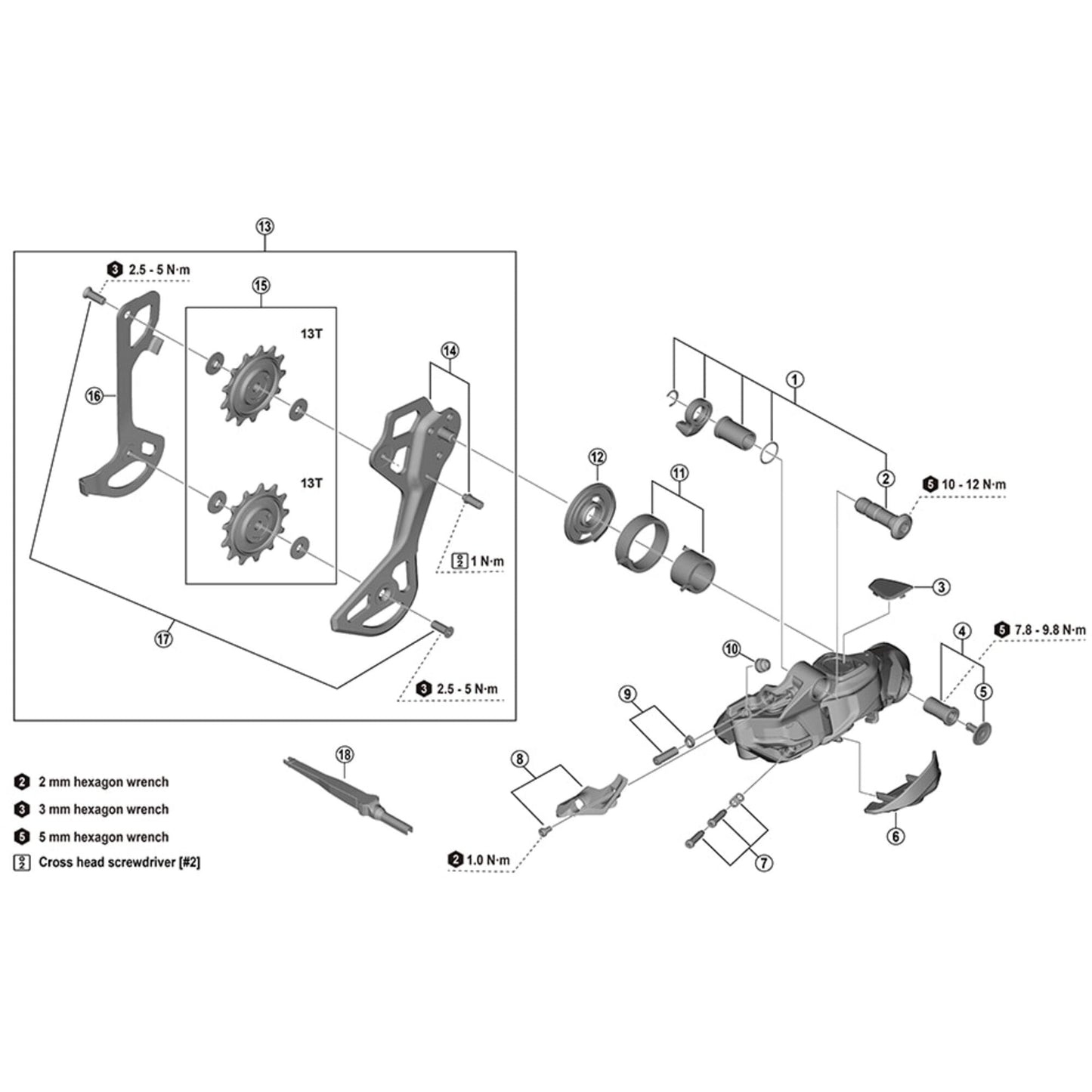 Shimano Spares RD-M8250 outer plate unit, SGS
