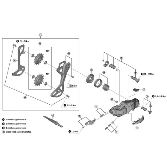 Shimano Spares RD-M8250 outer plate unit, SGS