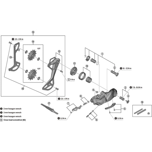 Shimano Spares RD-M6250-SGS outer plate assembly, SGS