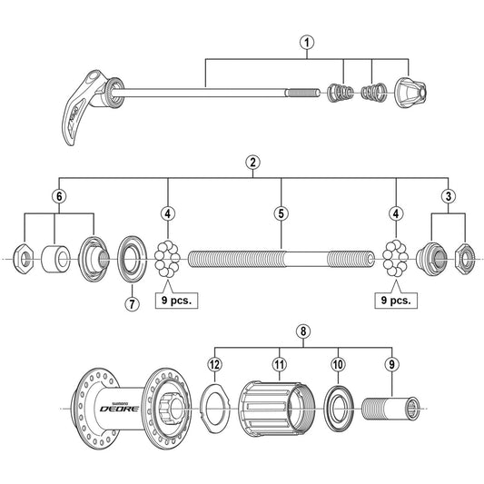 Shimano Spares FH-M590 left hand lock nut unit