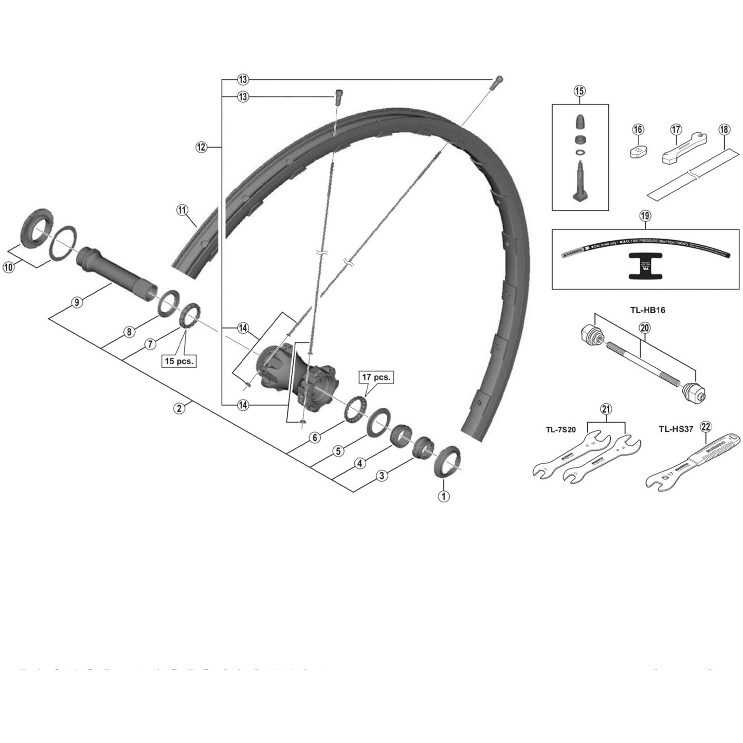Shimano Spares WH-M9000-TL-275 spoke, 279 mm with spherical washer