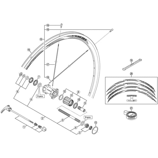 Shimano Spares WH-RS31-R left hand spoke 299 mm