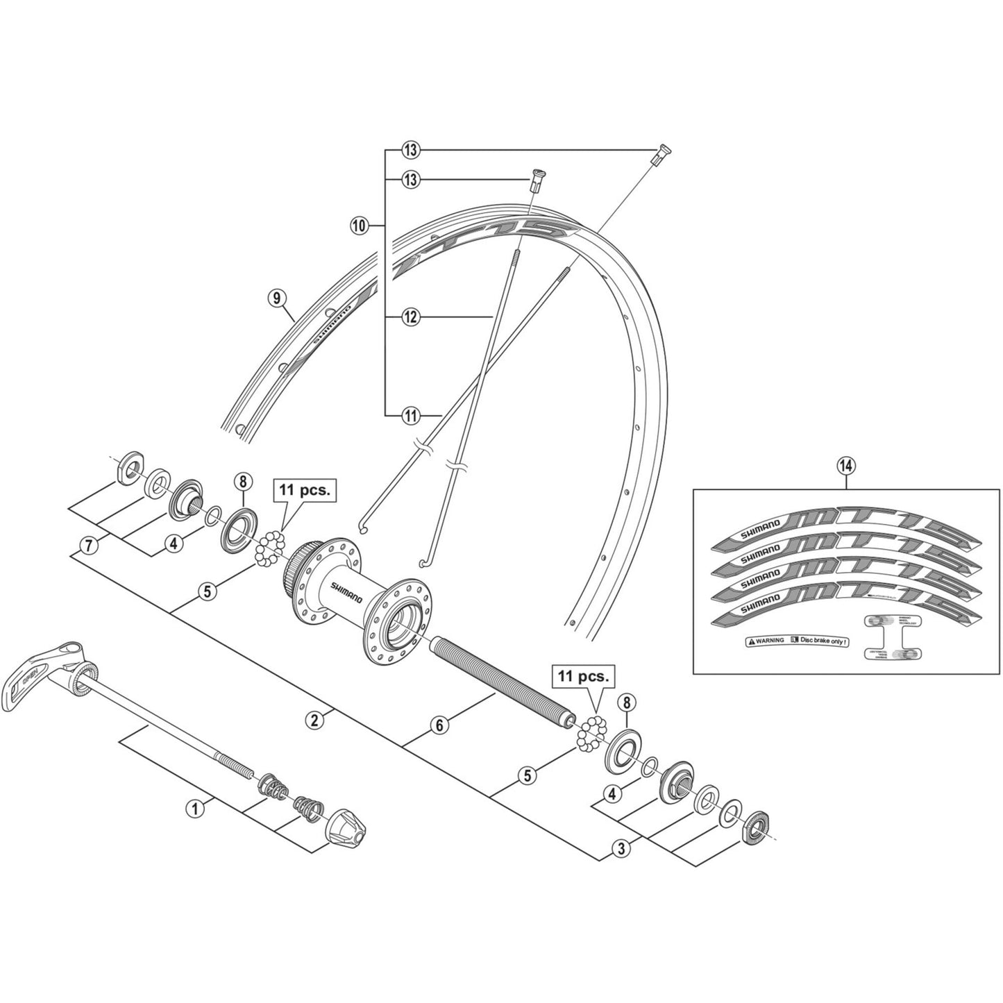 Shimano Spares WH-MT15-A spoke 256 mm