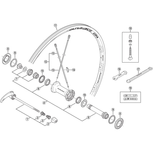 Shimano Spares WH-7900-C24-TL-F spoke with plug and washer, 282 mm