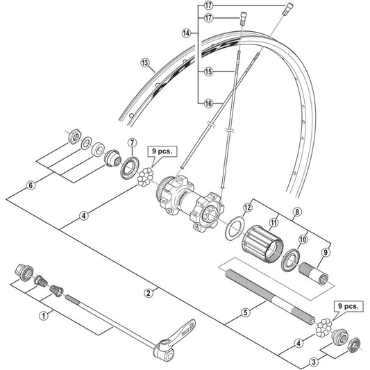 Shimano Spares WH-MT55-29 spoke 303 mm