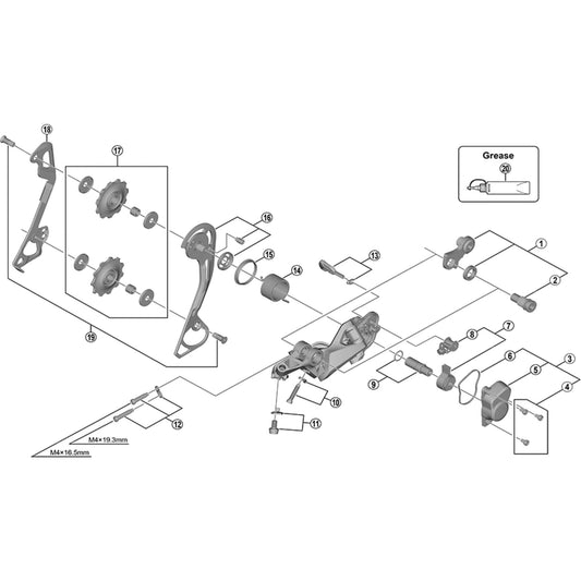 Shimano Spares RD-M670 B-axle 2 for direct mount type