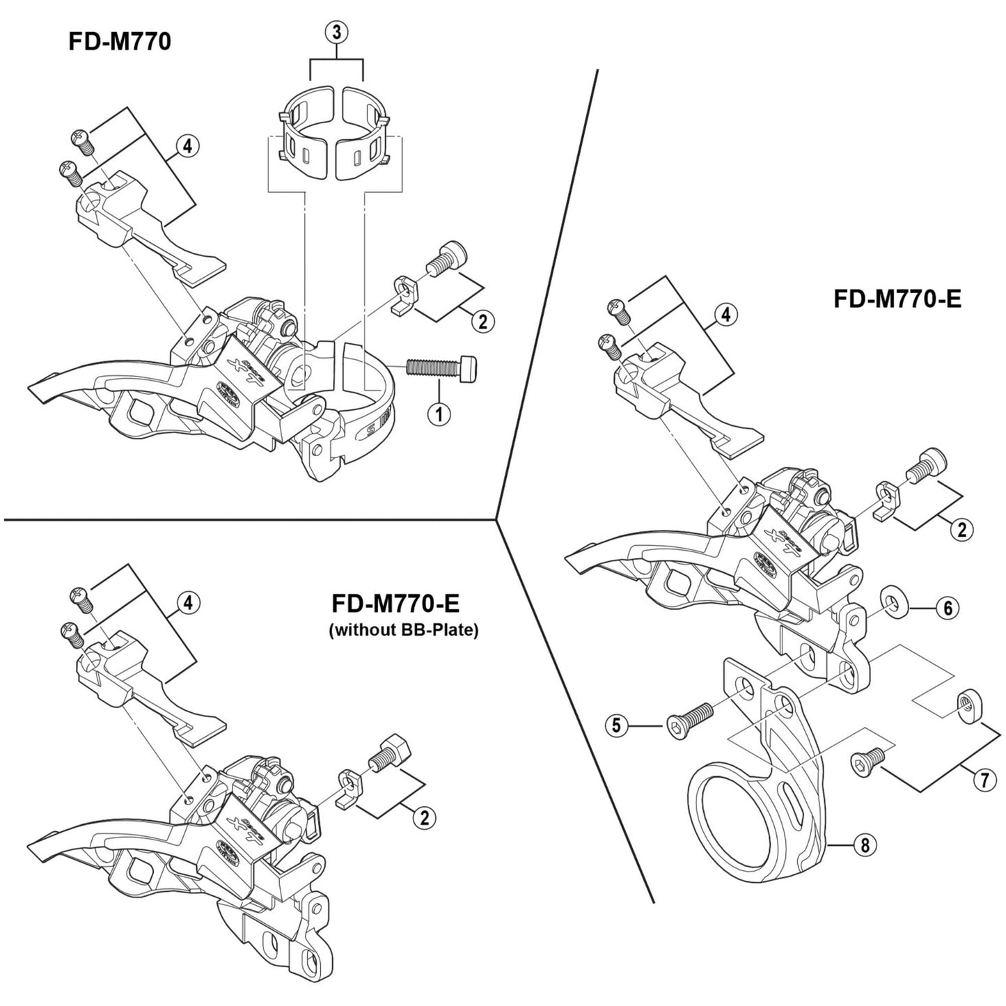 Shimano Spares FD-M770 stroke adjustment bolt and plate