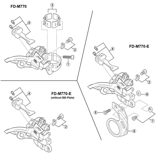 Shimano Spares FD-M770 stroke adjustment bolt and plate