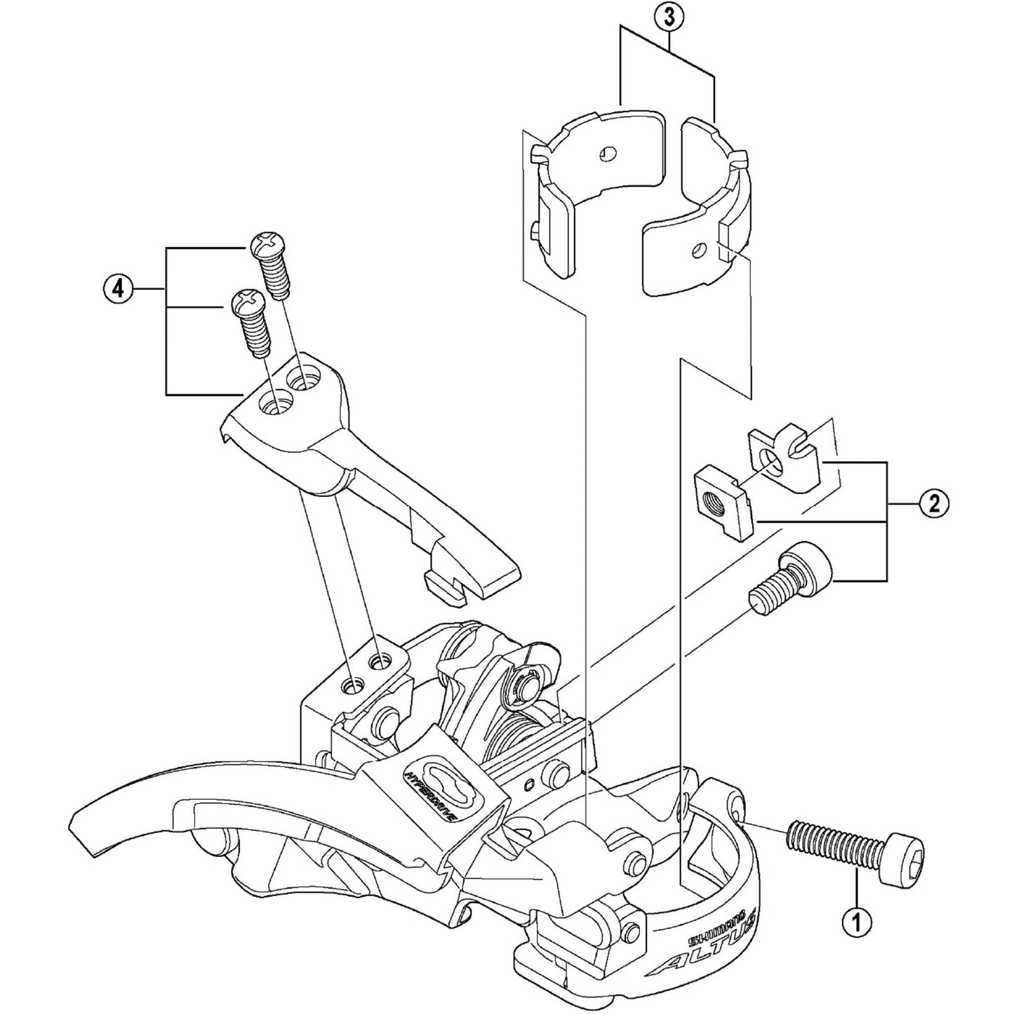 Shimano Spares FD-M310 clamp band adapters for M-size, 31.8 mm