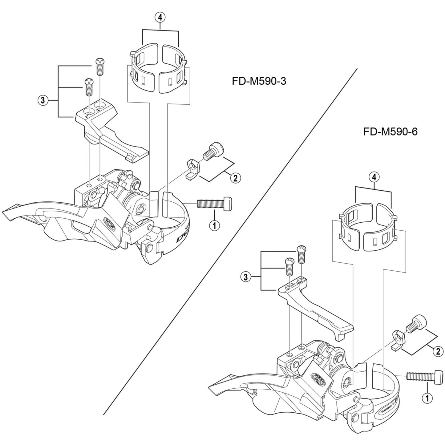 Shimano Spares FD-M590 stroke adjuster screws and plate, M4 x 8.5 mm