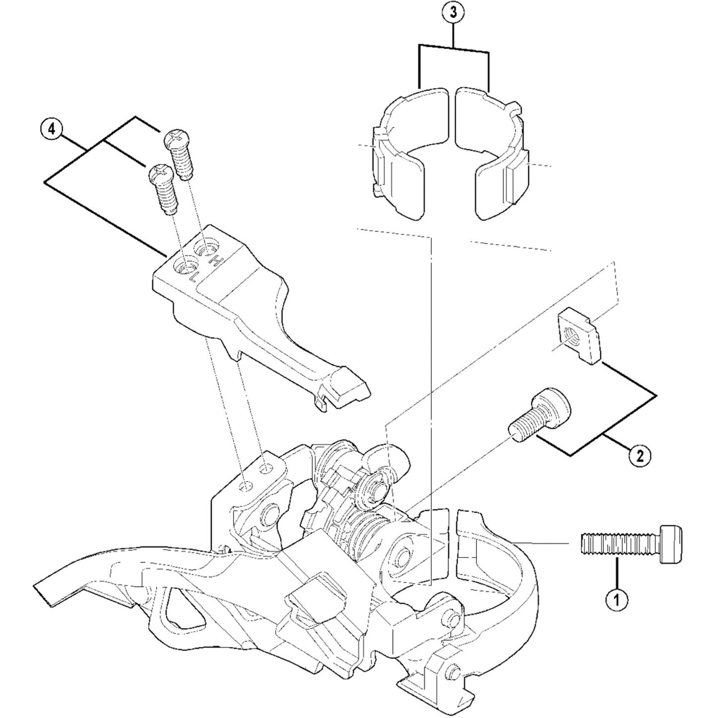 Shimano Spares FD-M430 clamp band adapters for, 28.6 mm