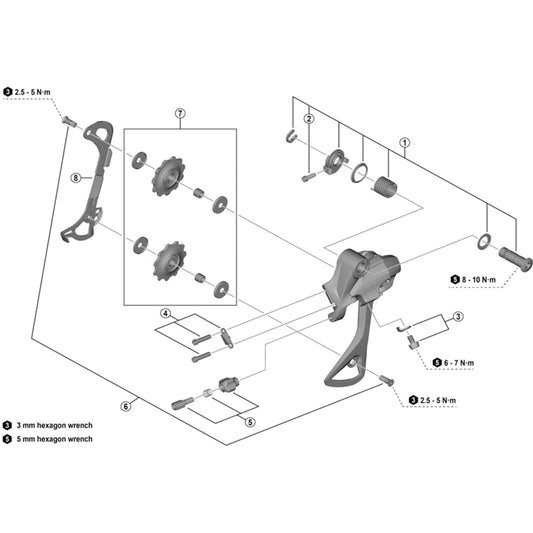Shimano Spares RD-T4000 cable fixing bolt and plate