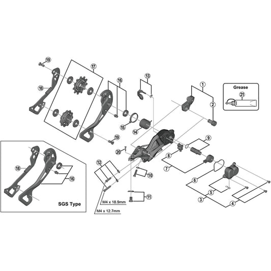 Shimano Spares RD-M9000 inner plate SGS