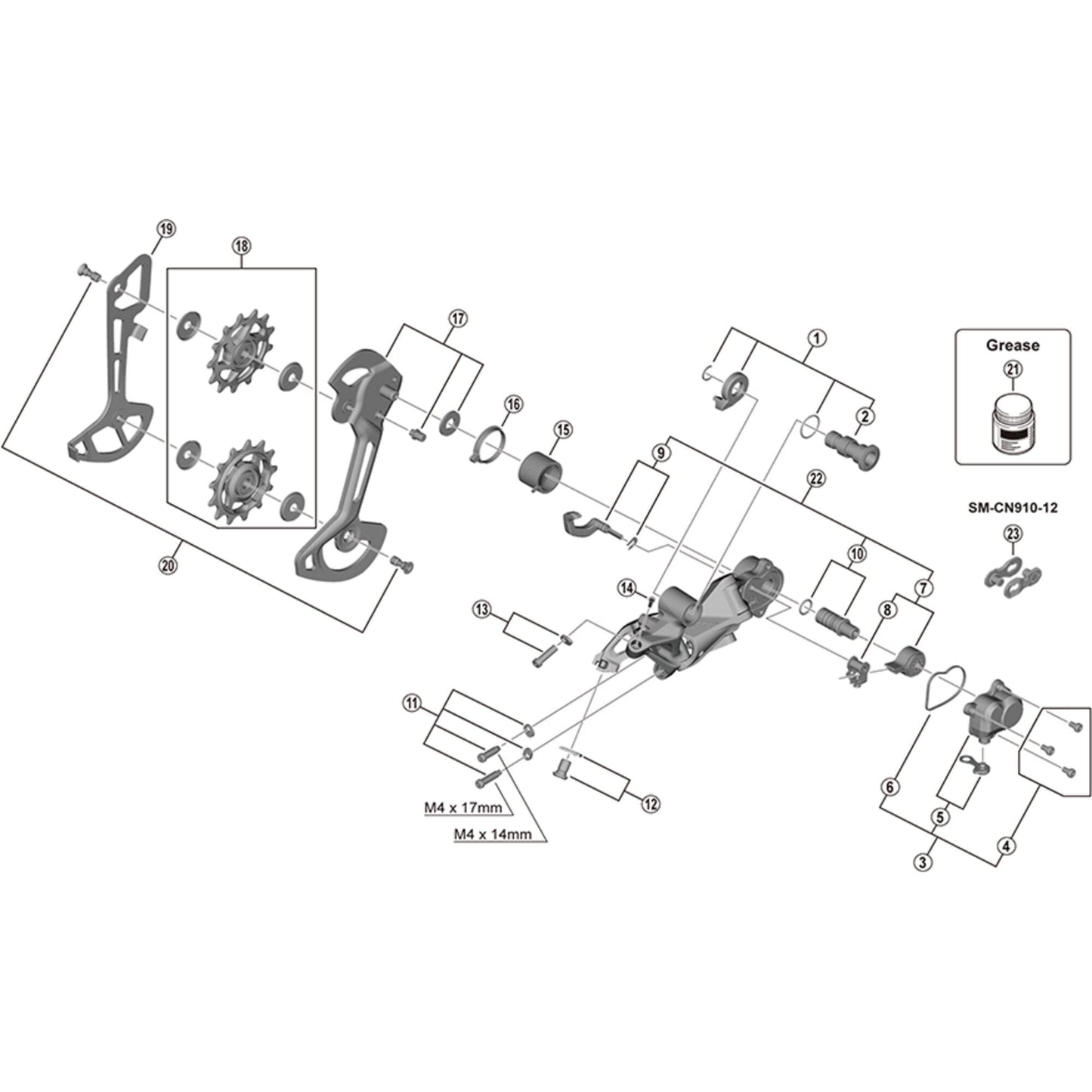 Shimano Spares RD-M9000 cable fixing bolt and plate, M6 x 9.2 mm