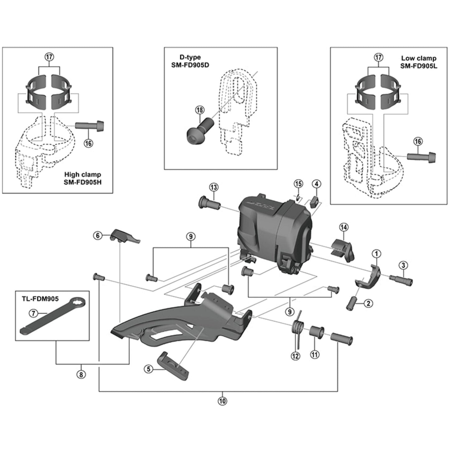 Shimano Spares FD-M9070 Bracket fixing bolt