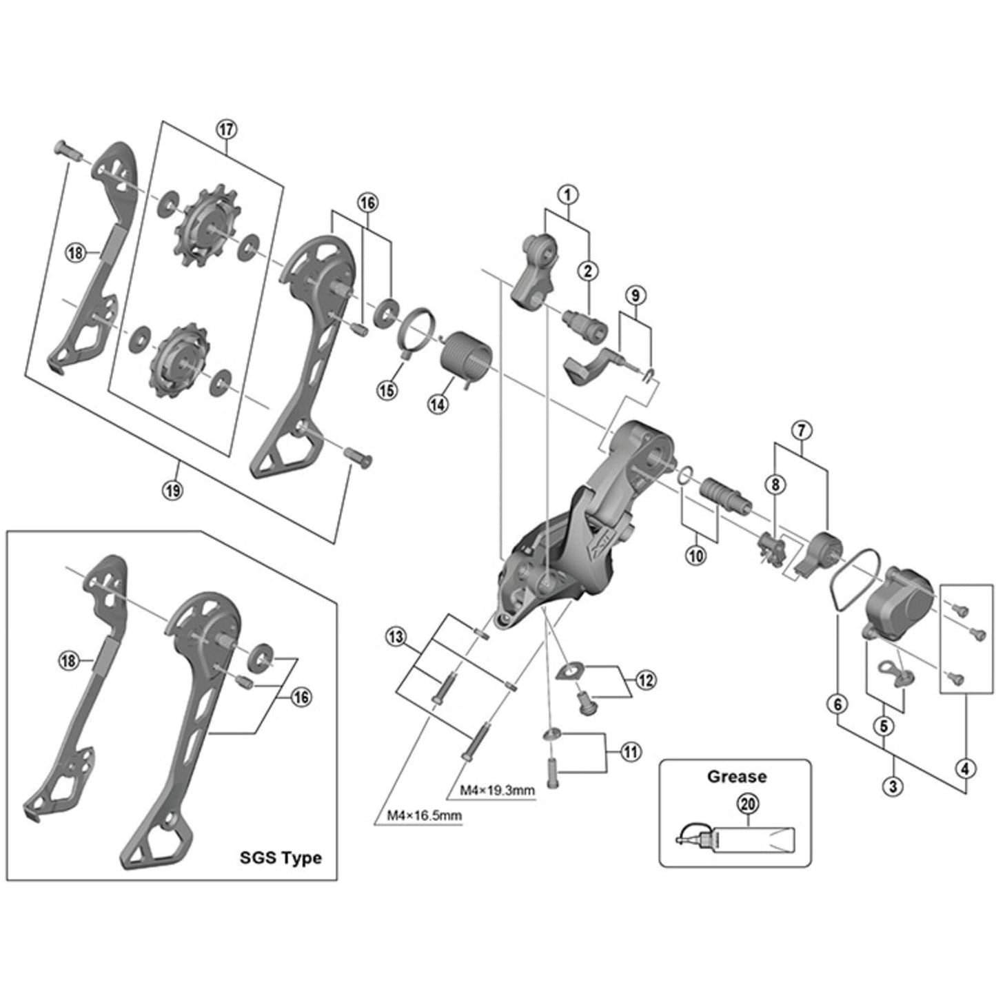 Shimano Spares RD-M8000 B-axle 2 for direct mount type