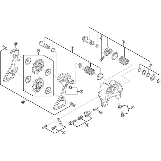 Shimano Spares RD-9000 cable fixing bolt and plate