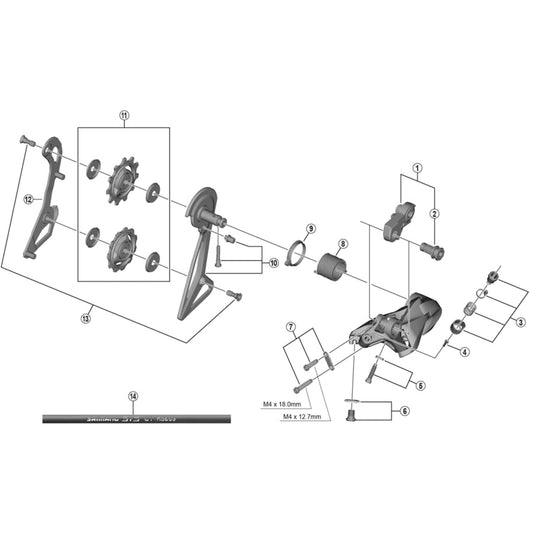 Shimano Spares RD-R9100 bracket axle unit for normal type