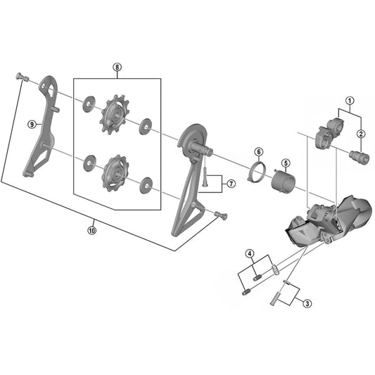 Shimano Spares RD-R9150 stroke adjusting bolts and plate