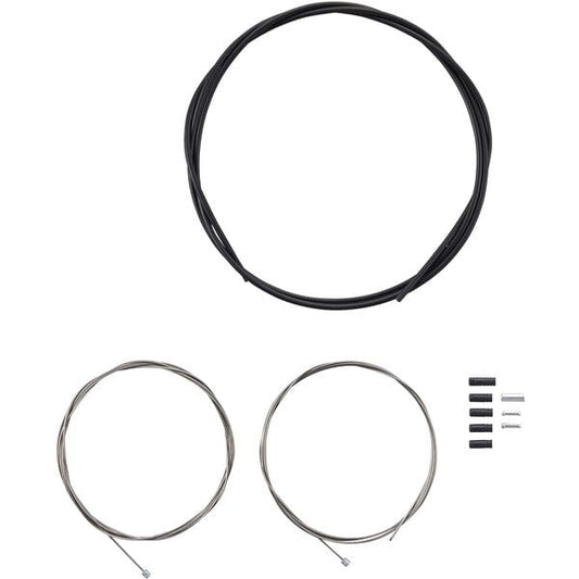 Shimano Road gear cable set, stainless steel inner wire, black