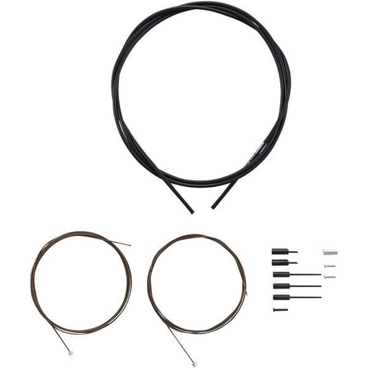 Shimano Road gear cable set, Polymer coated inners, black