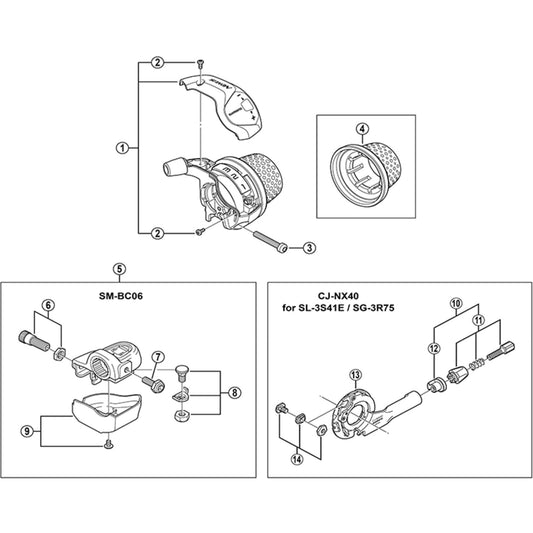 Shimano Spares ST-3S42J cable adjusting barrel unit