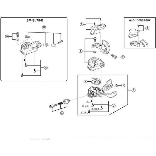Shimano Spares SL-M780 left hand indicator unit