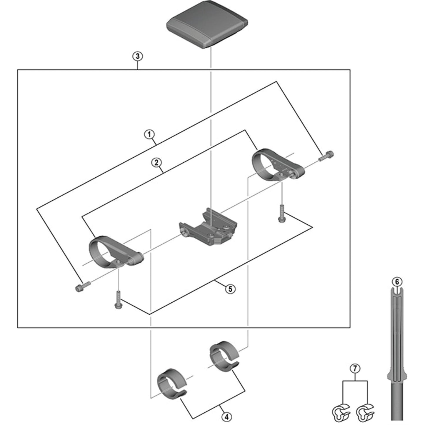 Shimano Spares SC-E6010 stay fixing screw, M4 x 15.5 mm 2 pack