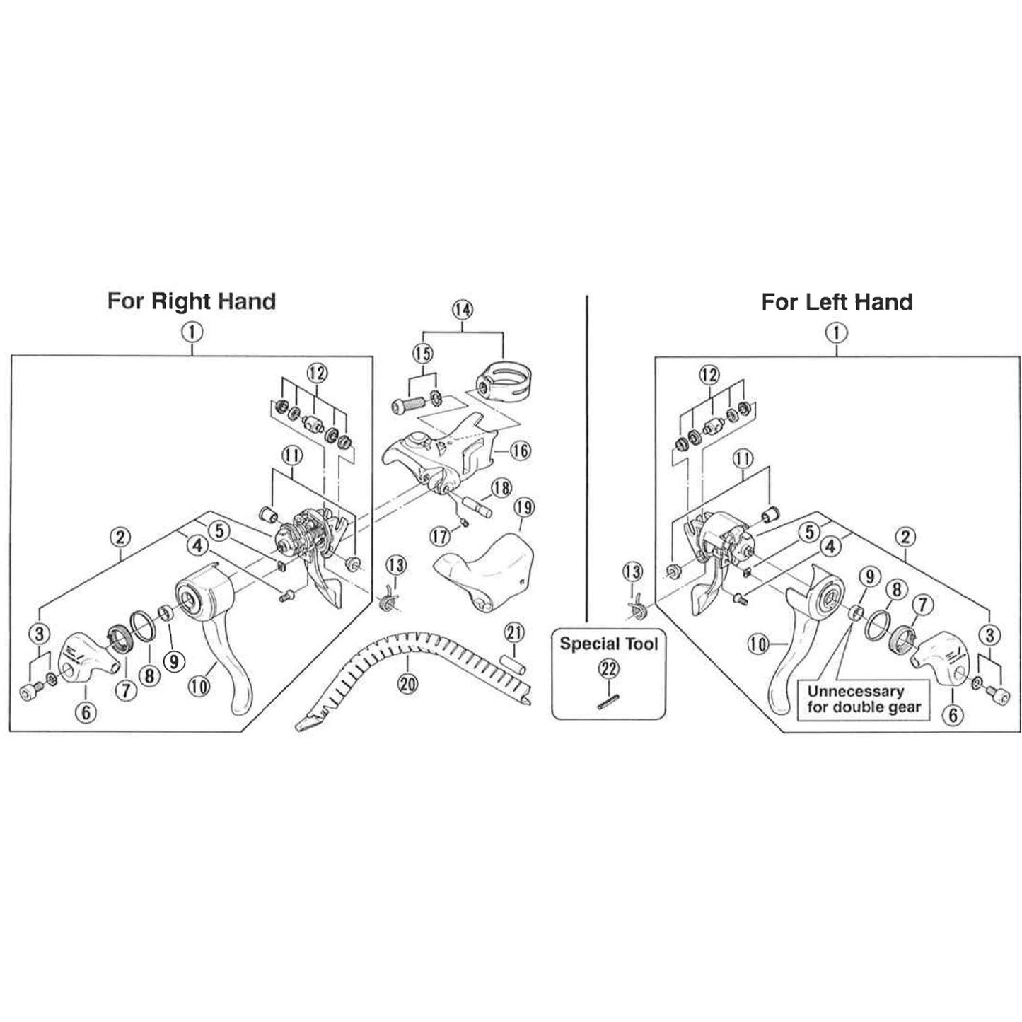 Shimano Spares ST-1055 lever axle bushing unit