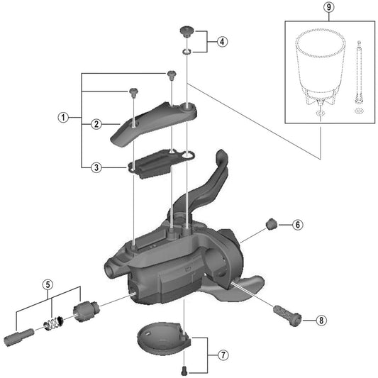Shimano Spares ST-M4050 left hand lid unit