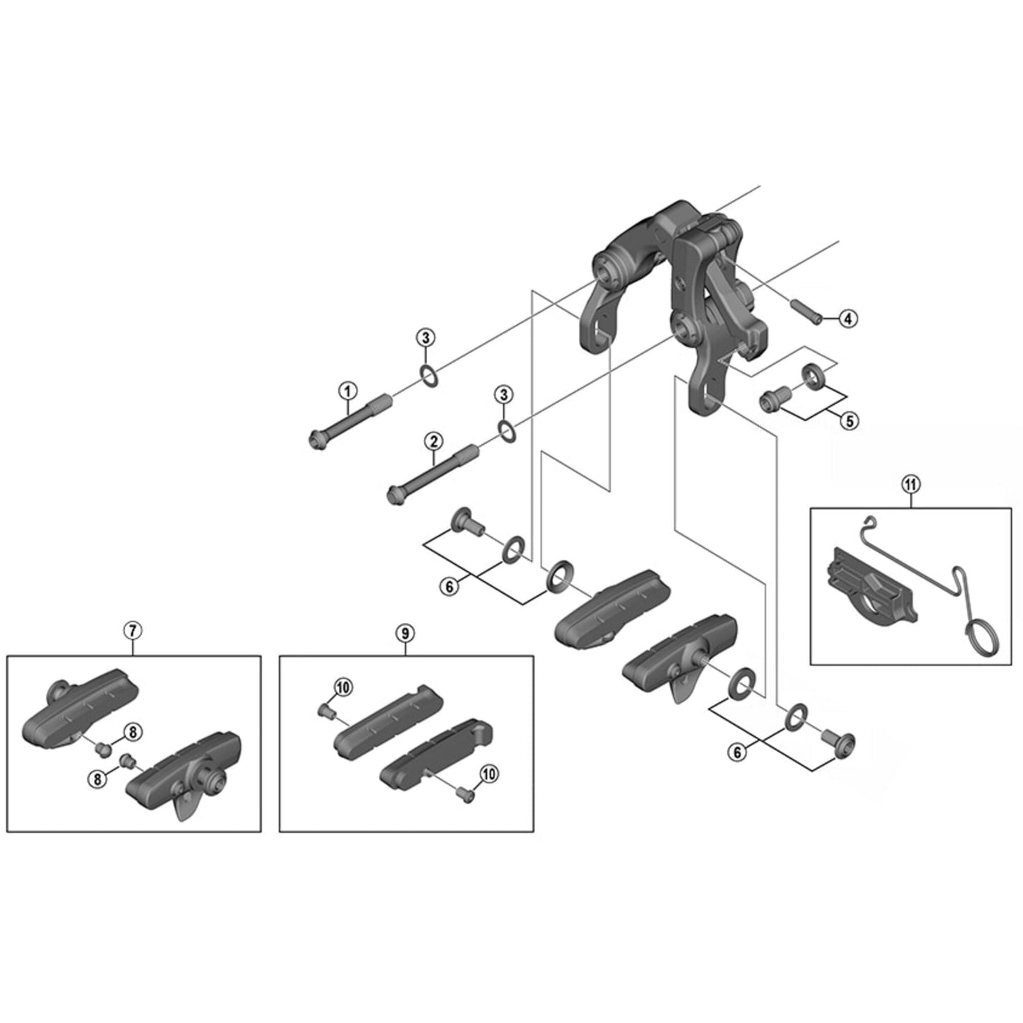 Shimano Spares BR-9010 cable fixing bolt and plate, M6 x 8.5 mm