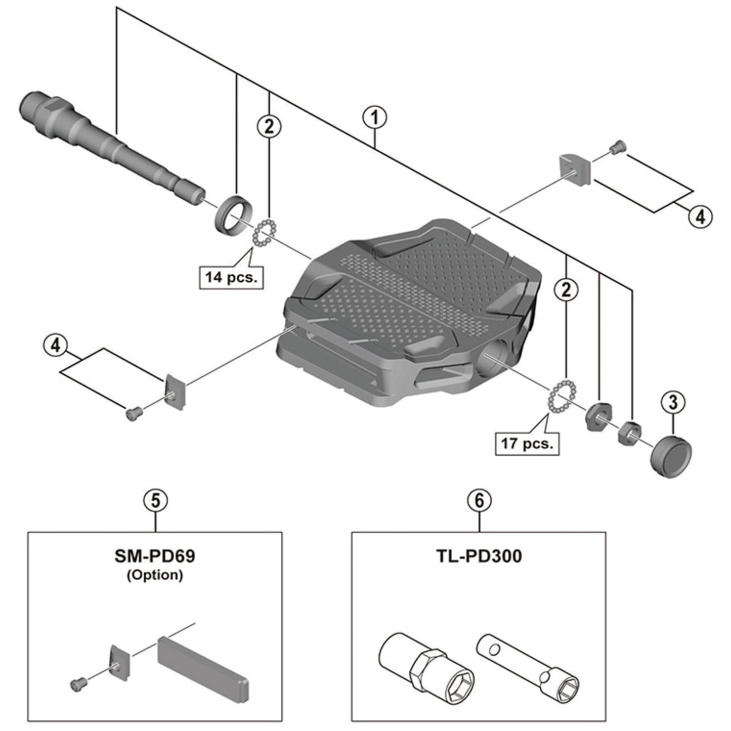 Shimano Spares PD-EF202 reflector fixing screw and plate, left hand