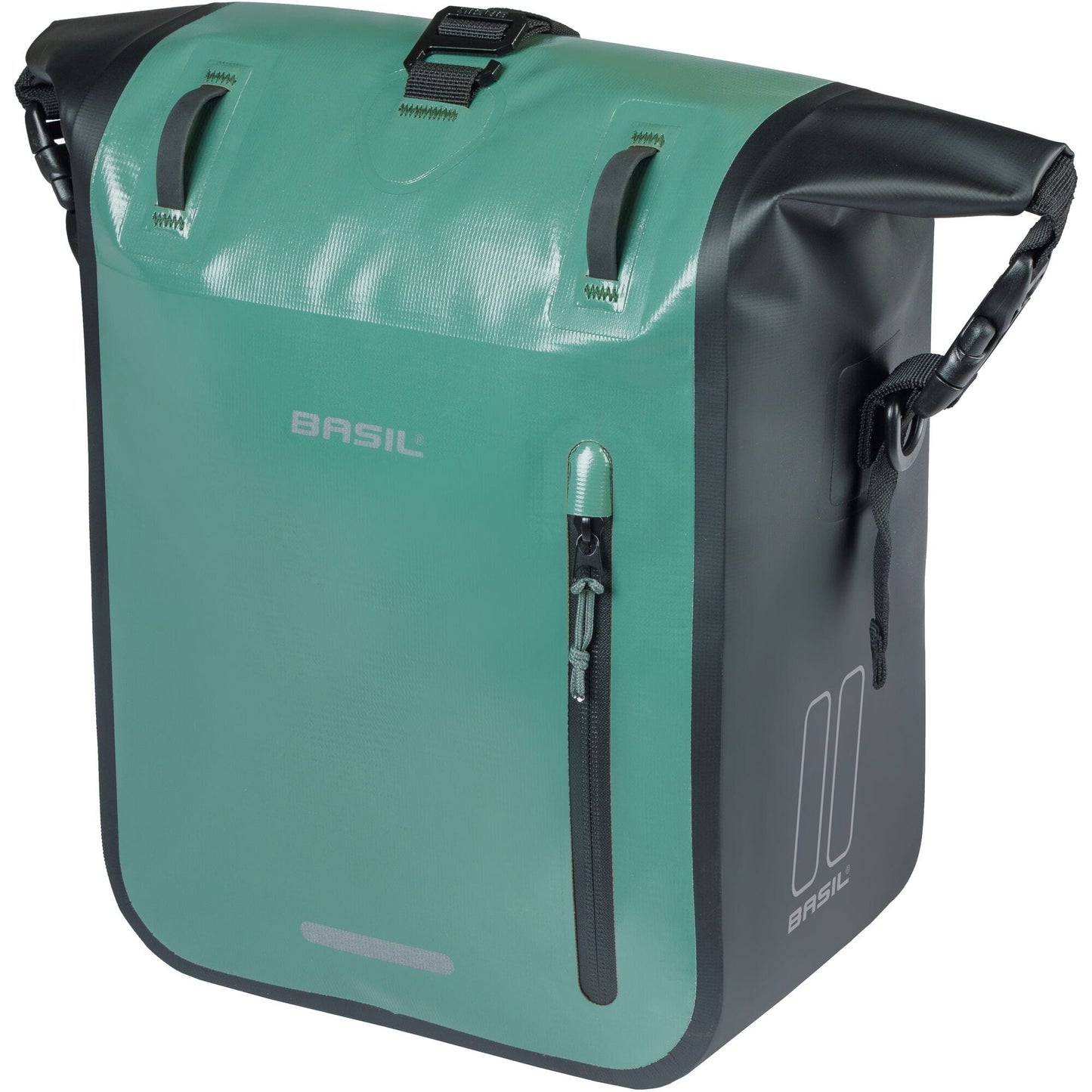 Basil Rivo Medium Single Bag Tarpaulin MIK Hooks 12-15L silvergreen/black