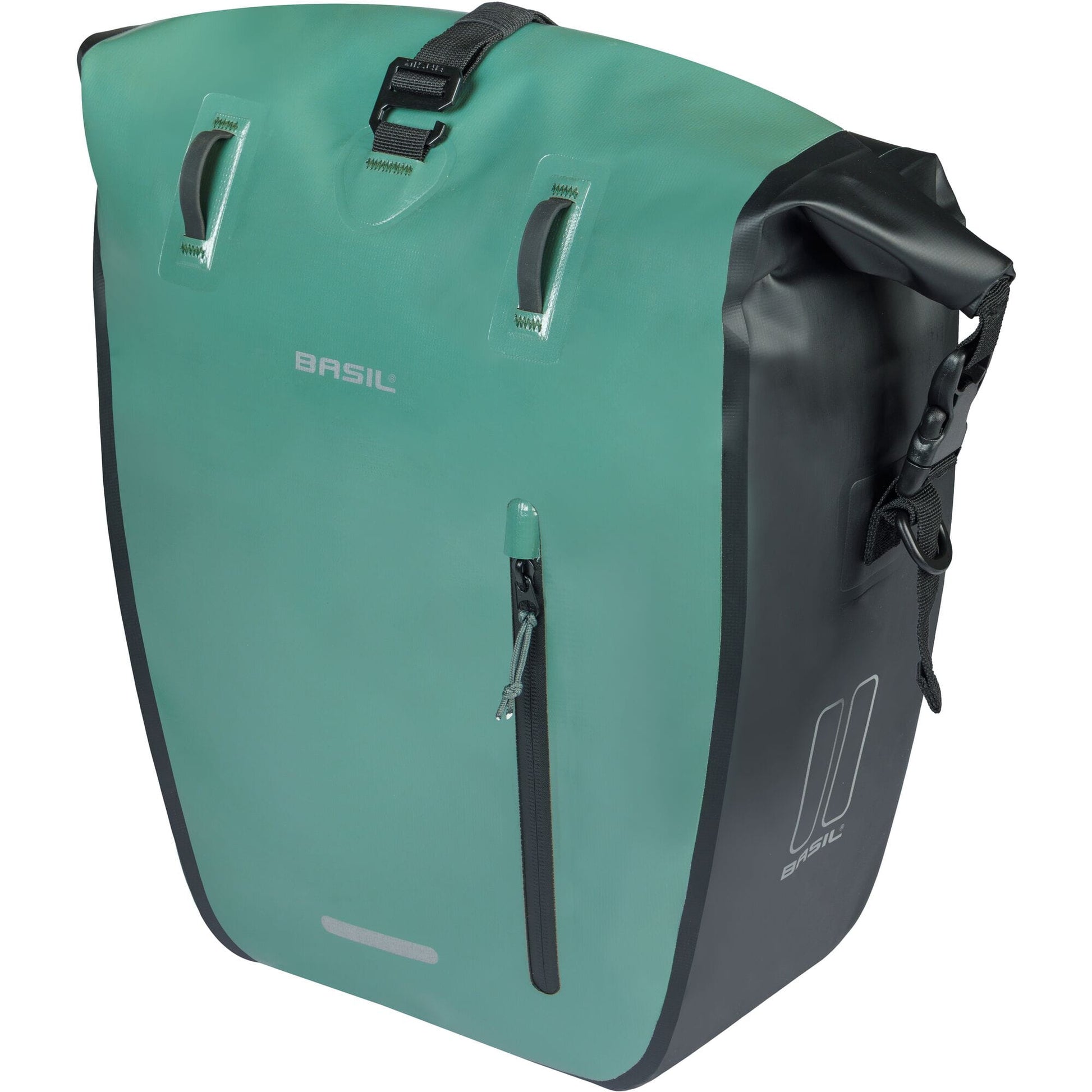 Basil Rivo Large Single Bag Tarpaulin MIK Hooks 25-31L silvergreen/black