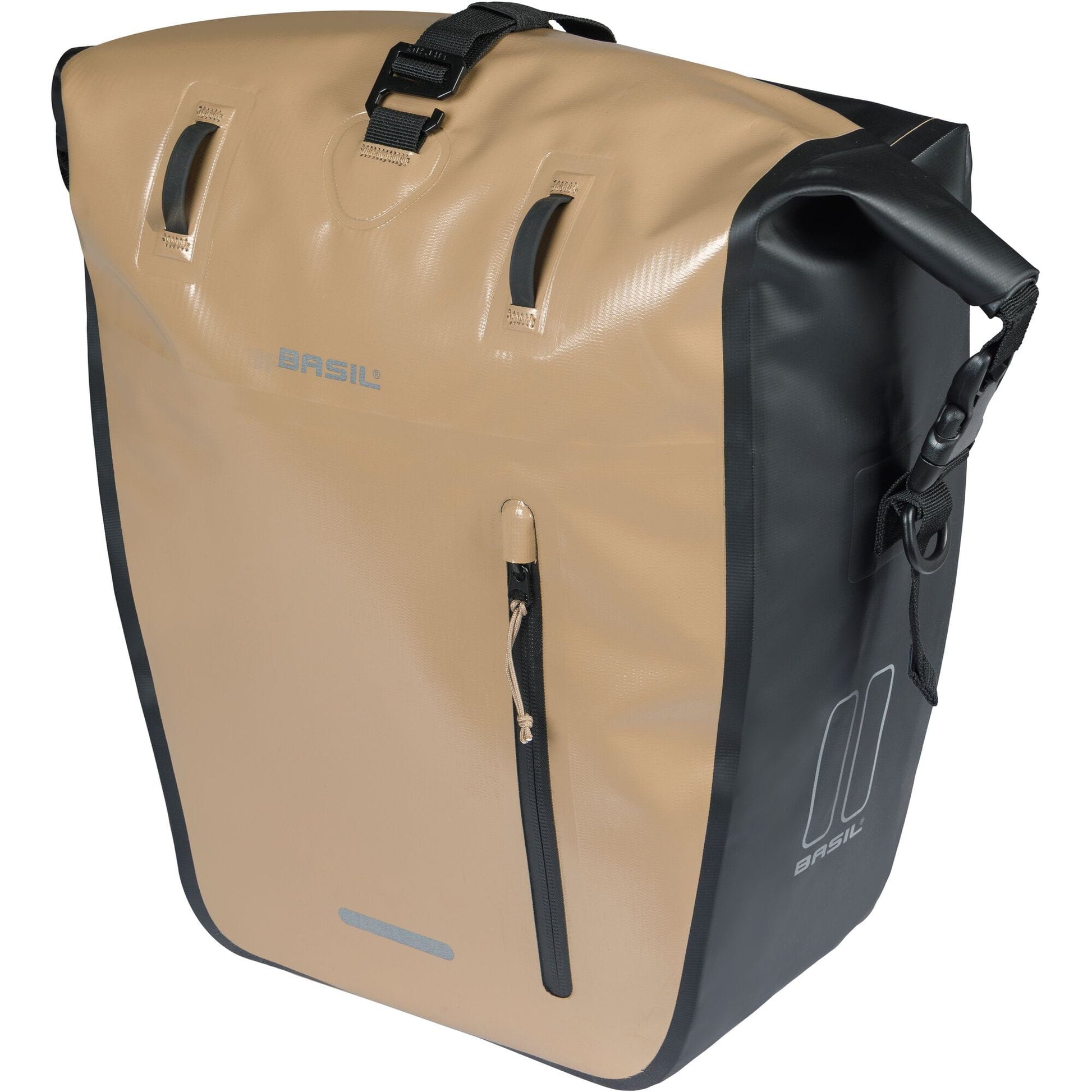 Basil Rivo Large Single Bag Tarpaulin MIK Hooks 25-31L sand/black