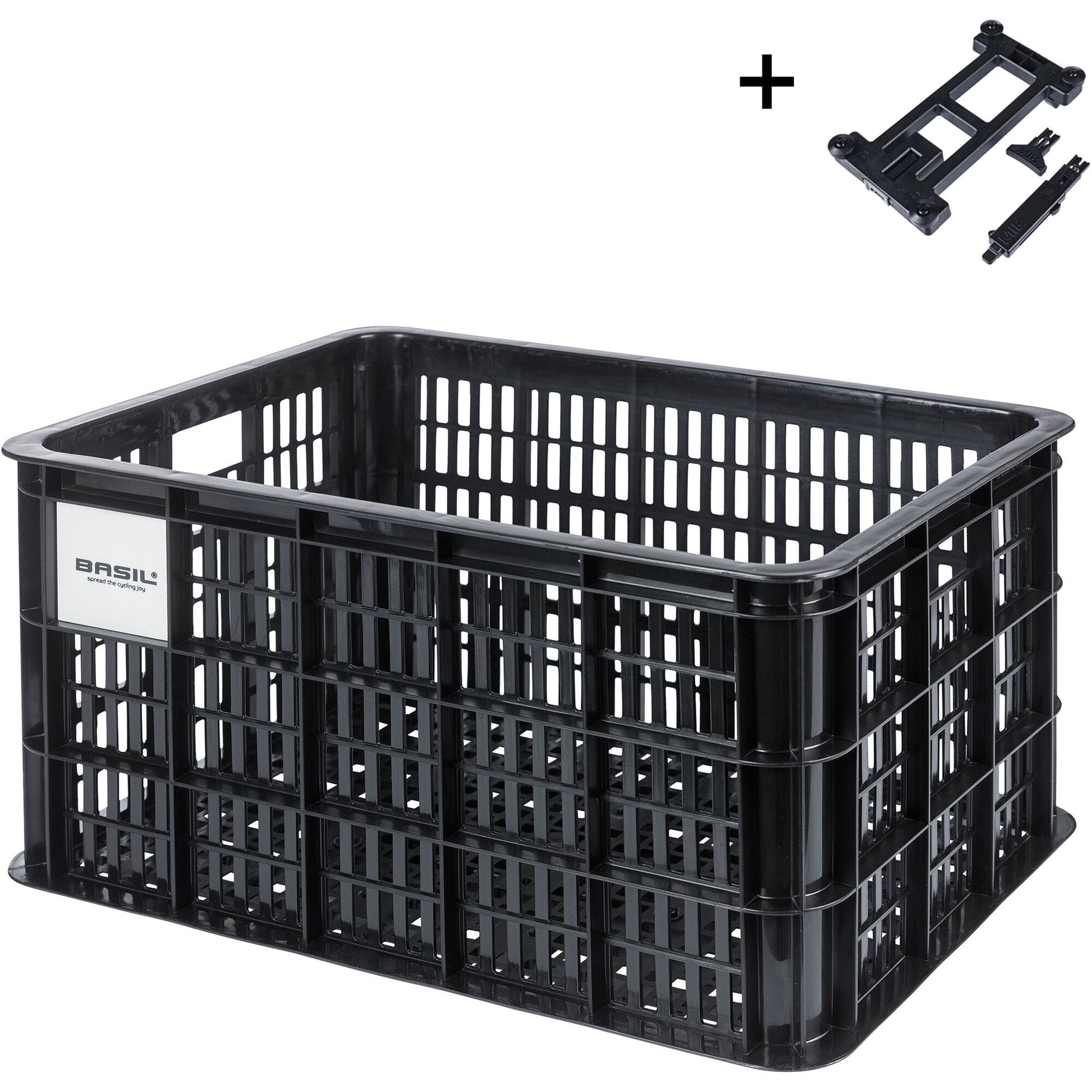 Basil Bicycle Crate MIK Large 40L Recycled synthetic black