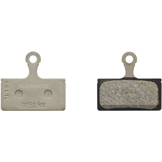 Shimano G05S-RX disc pads and spring, resin pad, steel back