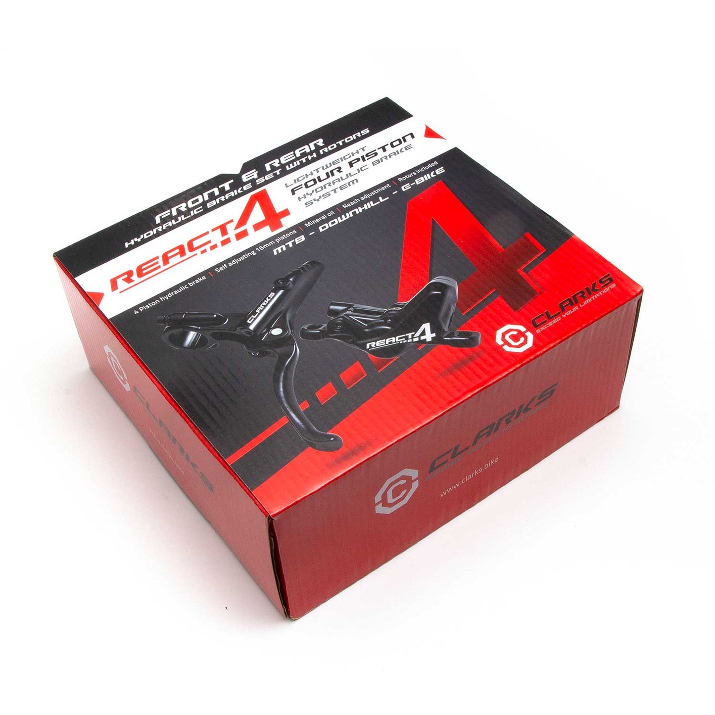 Clarks React 4 Piston Hydraulic Brake Set