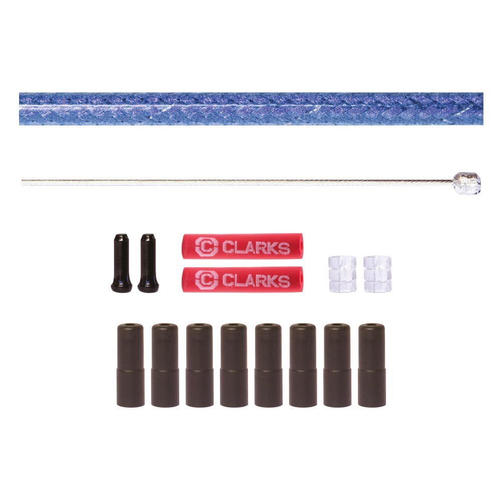 Clarks Stainless Steel Road/MTB Front and Rear Gear Cable Kit Braided