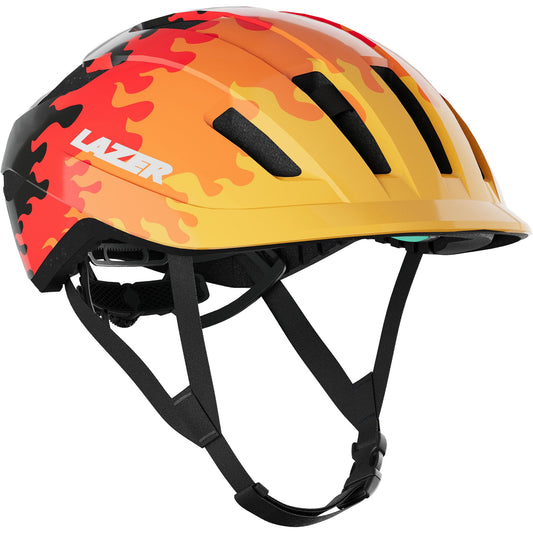 Lazer J1 KinetiCore Helmet, Flames, Uni-Youth
