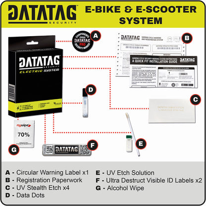 Datatag E-Bike & Electric Scooter Security Marking System
