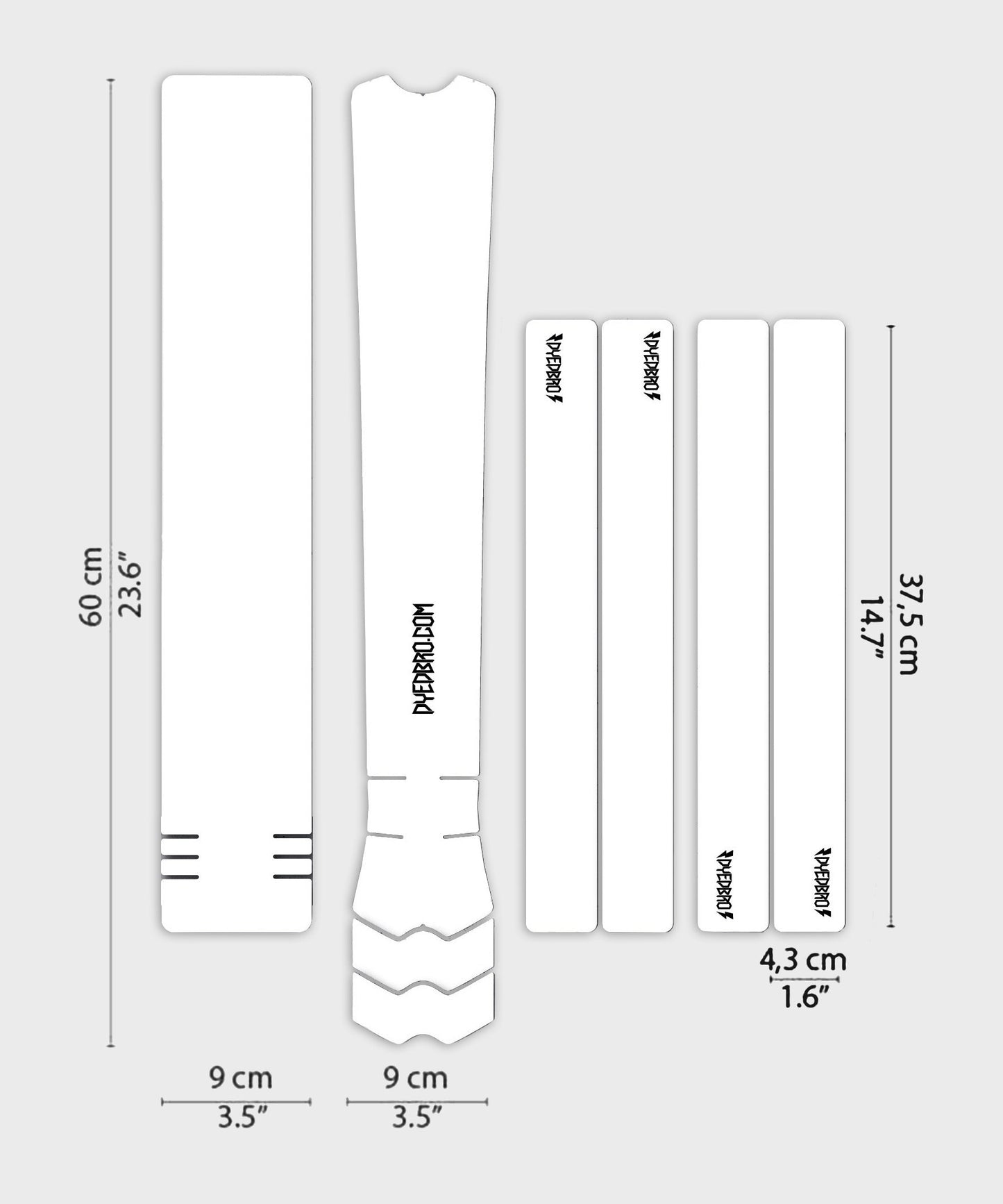 DYEDBRO MTB Frame Protection - Clear - Gloss / White
