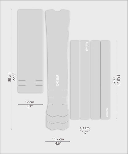 DYEDBRO e-Bike Frame Protection - Clear - Gloss / White