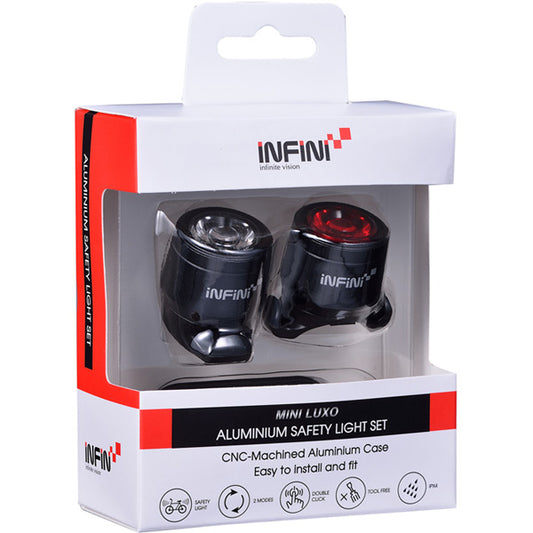 Infini Mini-Luxo USB front and rear lightset, black