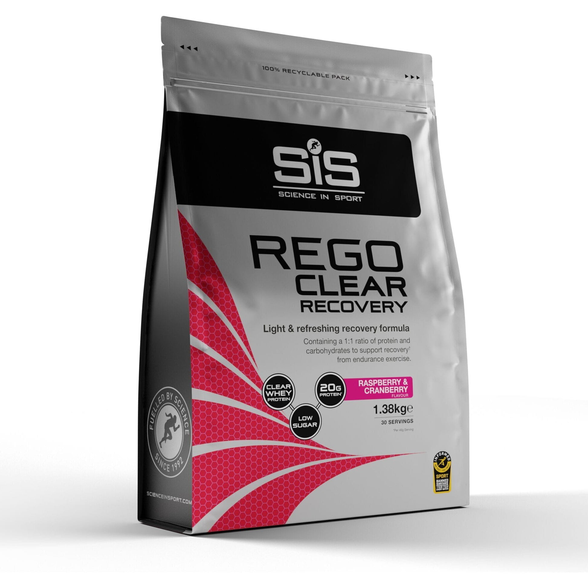 Science In Sport Rego Clear Whey Protein Drink - 1.38kg - Raspberry And Cranberry