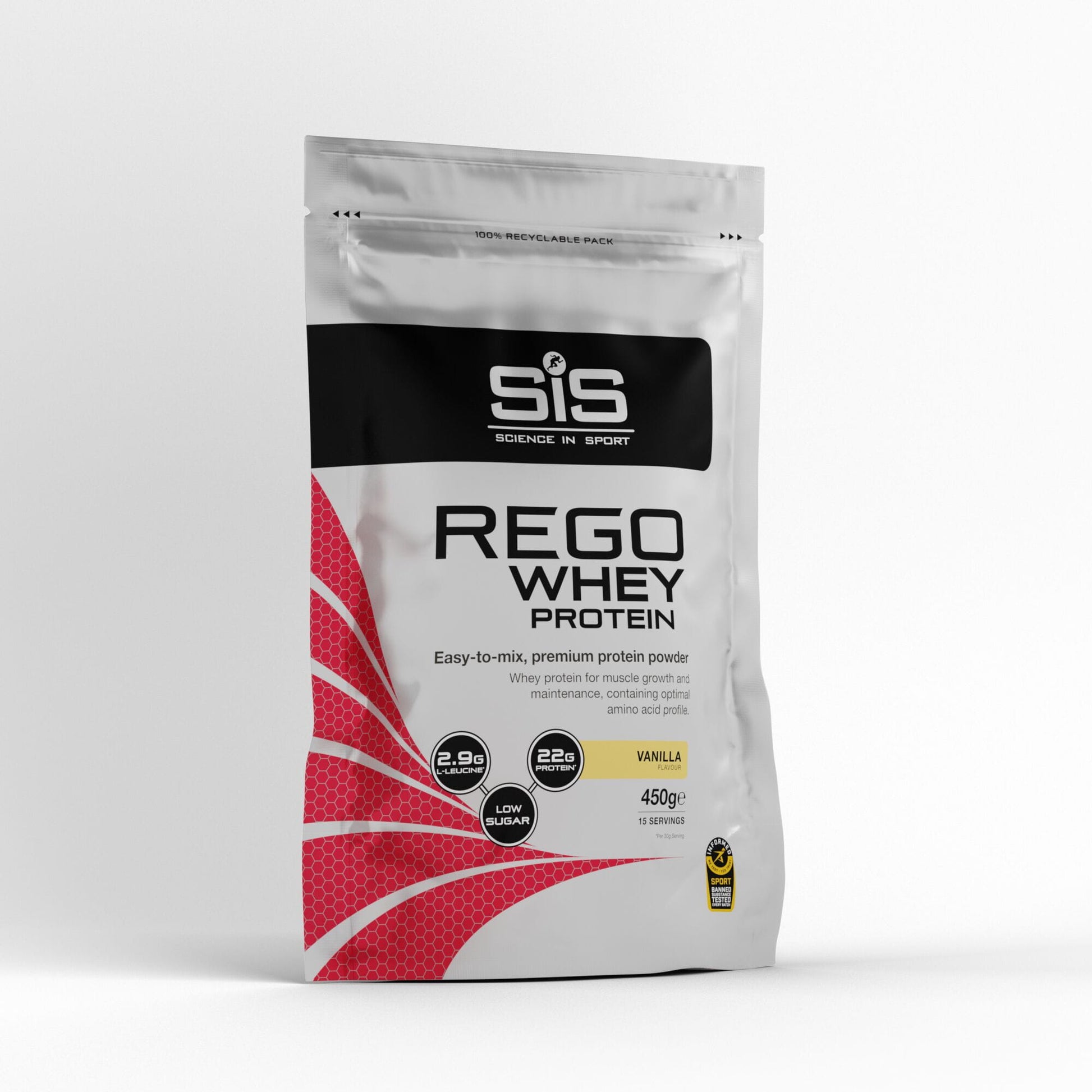 Science In Sport Rego Whey Protein Drink Powder - 450g - Vanilla