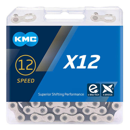 KMC Silver/Black X12 Chain 128L