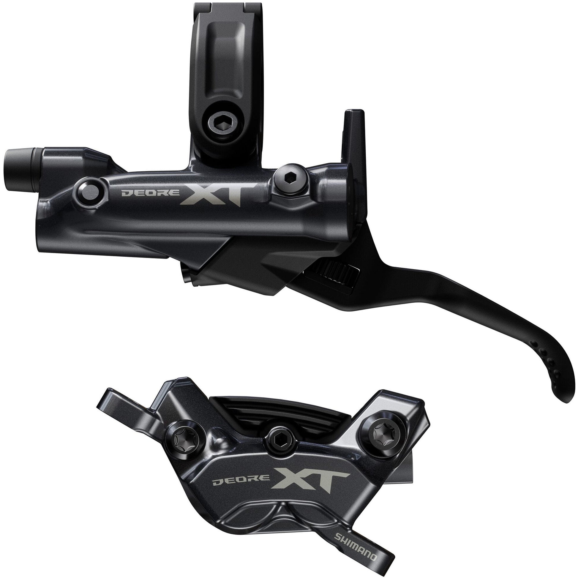 Shimano Deore XT BR-M8220/BL-M8200 XT 4 pot bled brake lever/post mount calliper, rear left