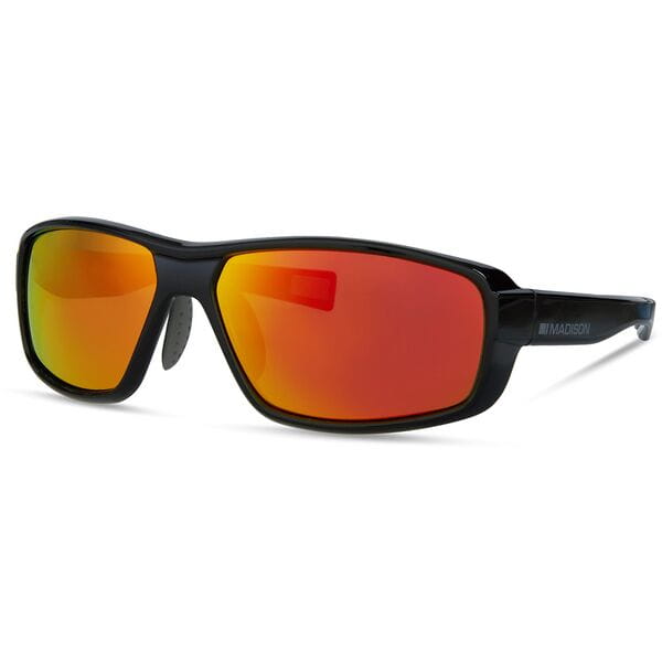Madison Eyewear Target Gloss Black Sunglasses - Fire Mirror Lens