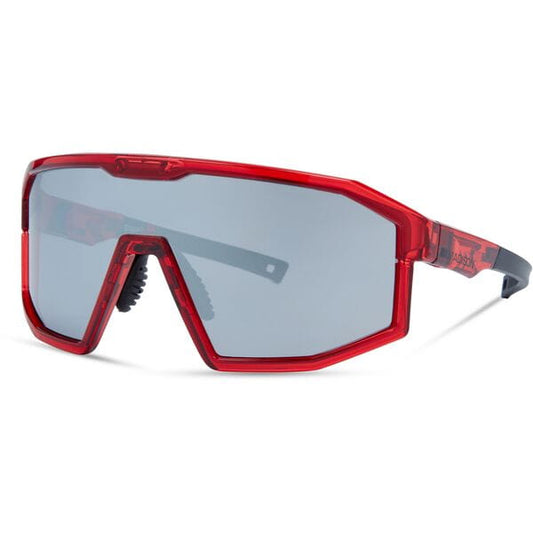 Madison Eyewear Enigma Crystal Gloss Red Sunglasses - 3 Lens Pack - Black Mirror / Amber / Clear